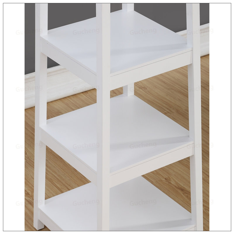 Vassen White Finished Wood Coat Rack With 3-Tier Storage Shelves For Enhanced Organization And Space Efficiency, White