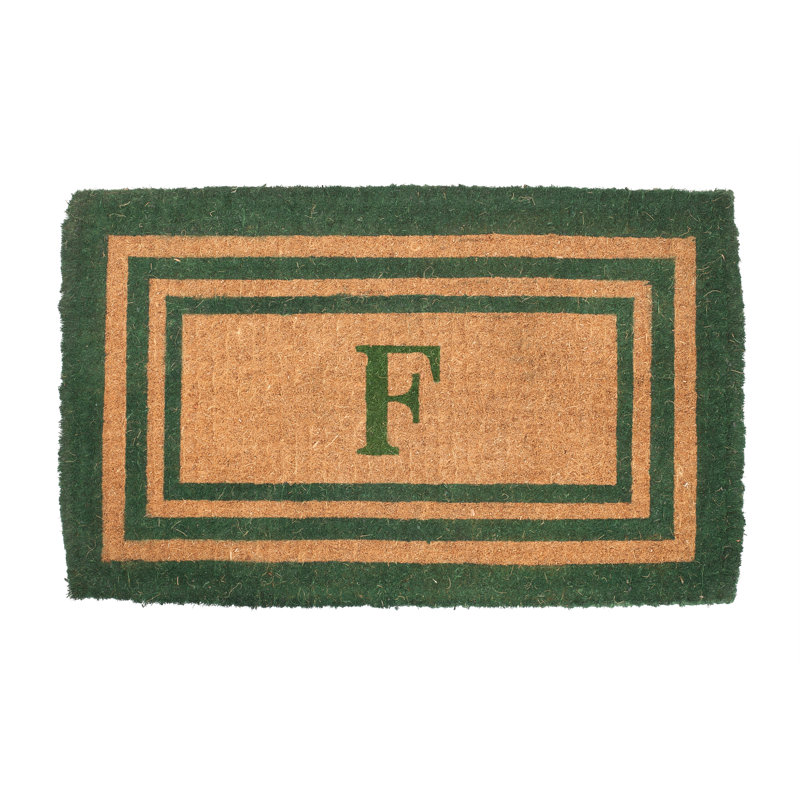 Tapis de porte d’extérieur en forme de fait main rectangulaire Stansfield, Rectangle 2 pi 6 po x 4 pi, F