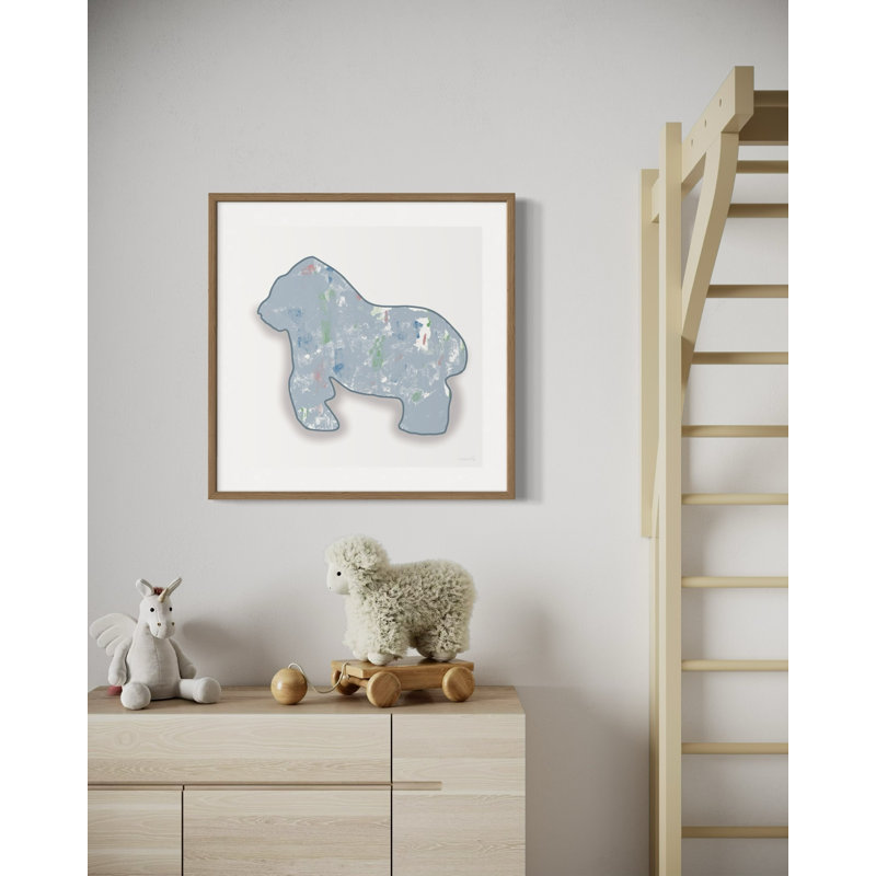 Gorilla Animal Cracker, Blue, Wood