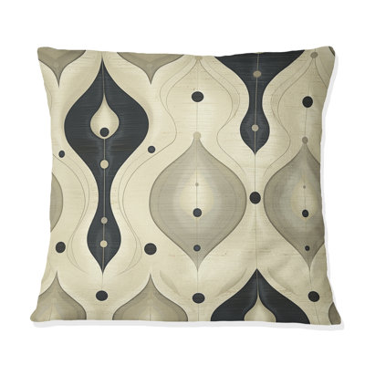 Coussin décoratif gris Mid-Century Ogee - gris