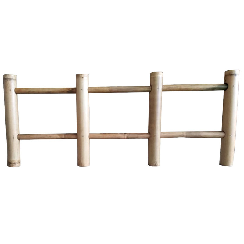 Natural Bamboo Post and Rail Fence, 36" H x 60" L