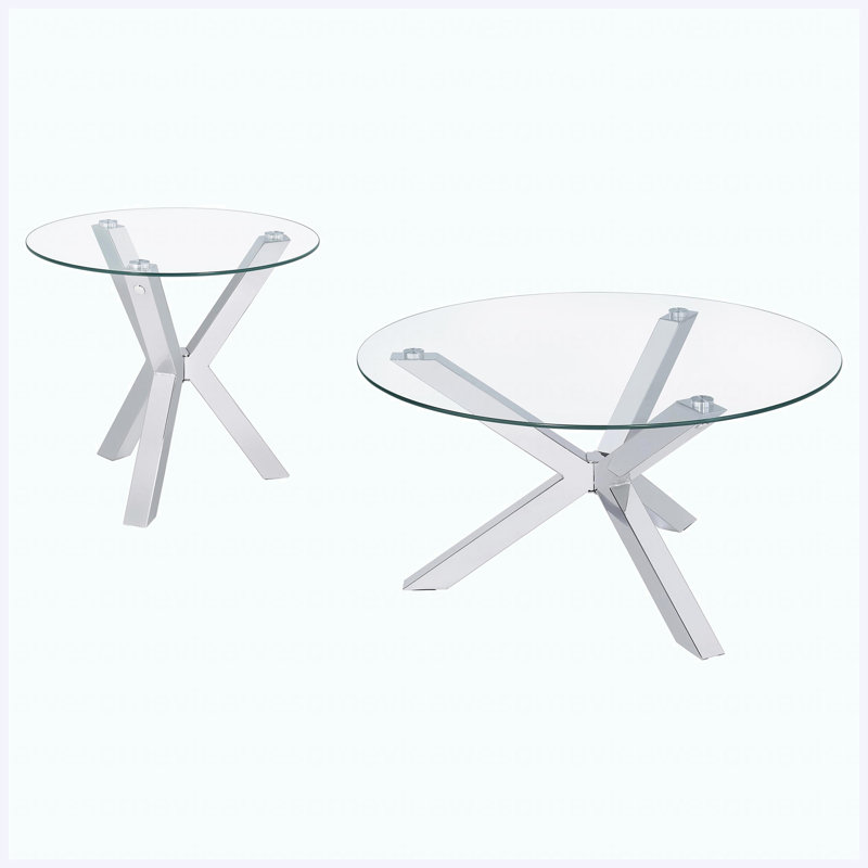Ensemble de table basse et de table ronde moderne 2 pièces, ensemble de salon polyvalent assorti, 18" H x 35" W x 35" D