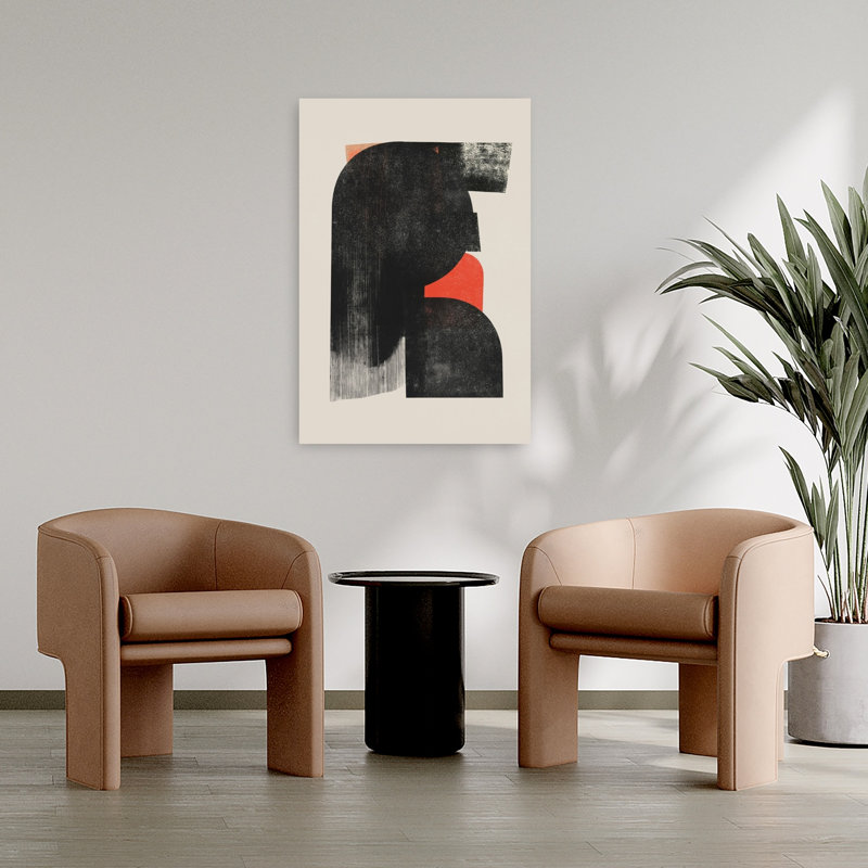 Formes abstraites, art mural contemporain audacieux, H 36 po x l 24 po