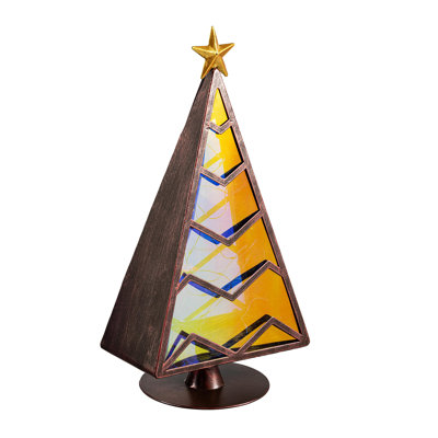 LED RGB Color Changing Christmas Tree Garden Statue, 14"H