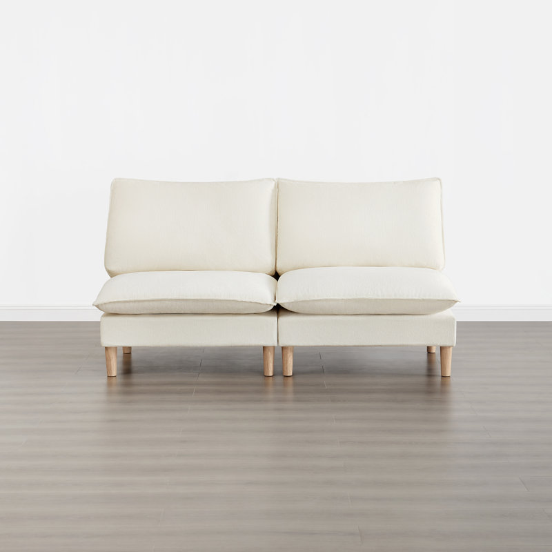 Canapé modulaire rembourré sans accoudoirs Choquette, Crème