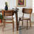 Alina Modern Dining Chair Set in Brown Finished Wood and Rattan, 30.94'' H X 17.9'' W X 21.55'' D