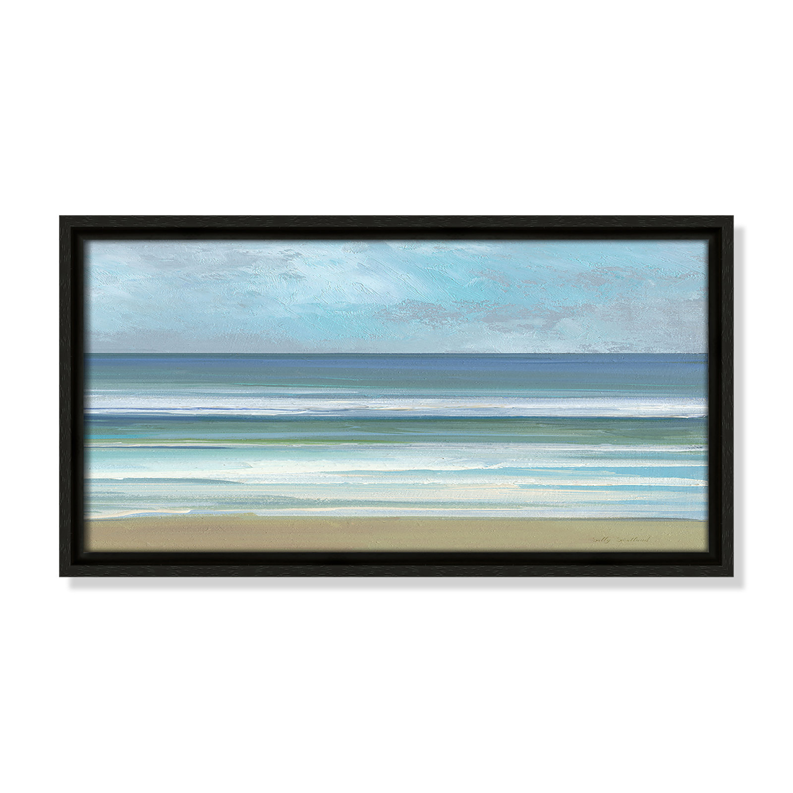 Abita "Gentle Waves II" Print by Sally Swatland, Espresso, 9.5" H x 17.5" W