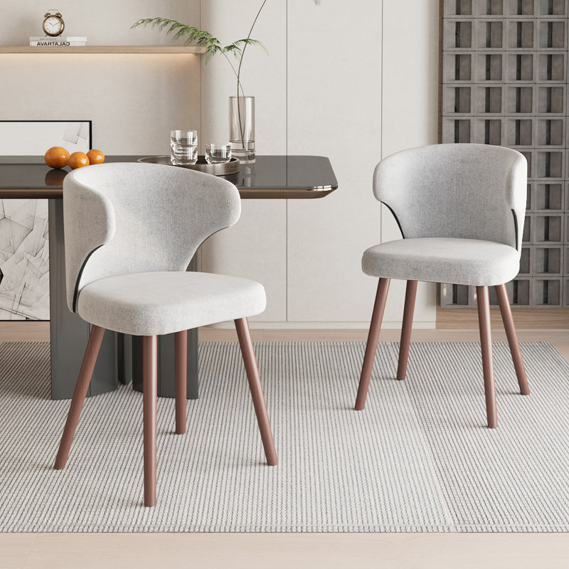 49cm H Upholstered Wing Back Accent, Grey