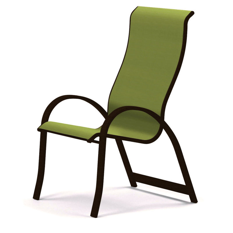 Chaise de patio empilable Hirotaka Supreme, Lime 38D Sunbrella®, Kona texturé