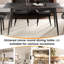 Table de salle à manger rectangulaire de 63,13 po de style moderne, plateau en pierre frittée, pieds en métal gris foncé, facile à entretenir - Scratch avec base stable, Scratch, chaleur-1369253947-1369253943