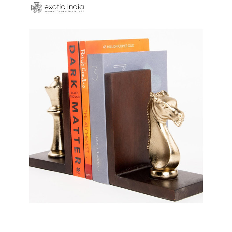 Serre-livres en bois et aluminium
