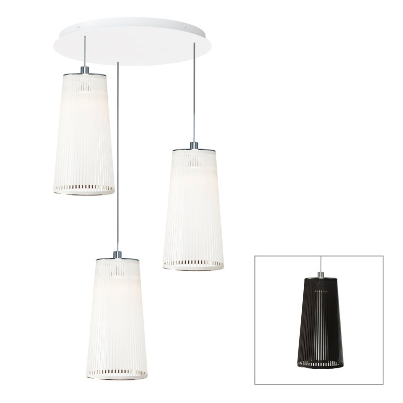 Lustre 3 lumières Solis, Noir, H 52 po x l 30 po x P 30 po