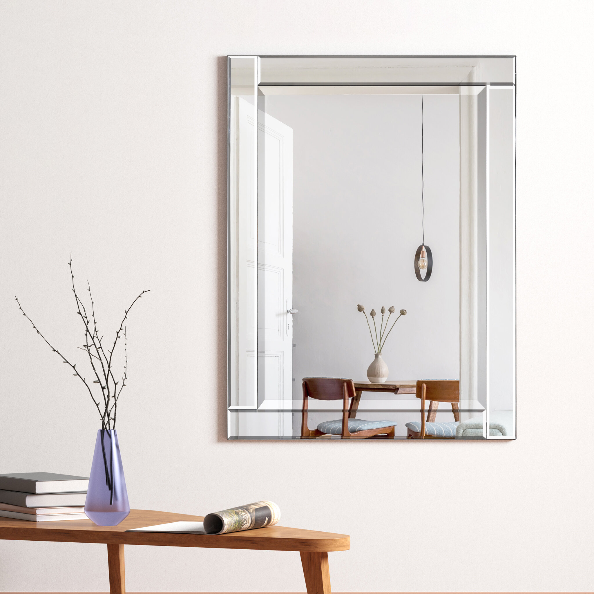 House of Hampton Neema Modern Beveled Glass Wall Mirror & Reviews | Wayfair