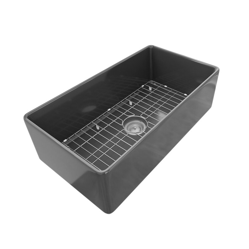 Évier de cuisine à simple cuve à tablier frontal 33 pouces avec finition en argile réfractaire Sinber