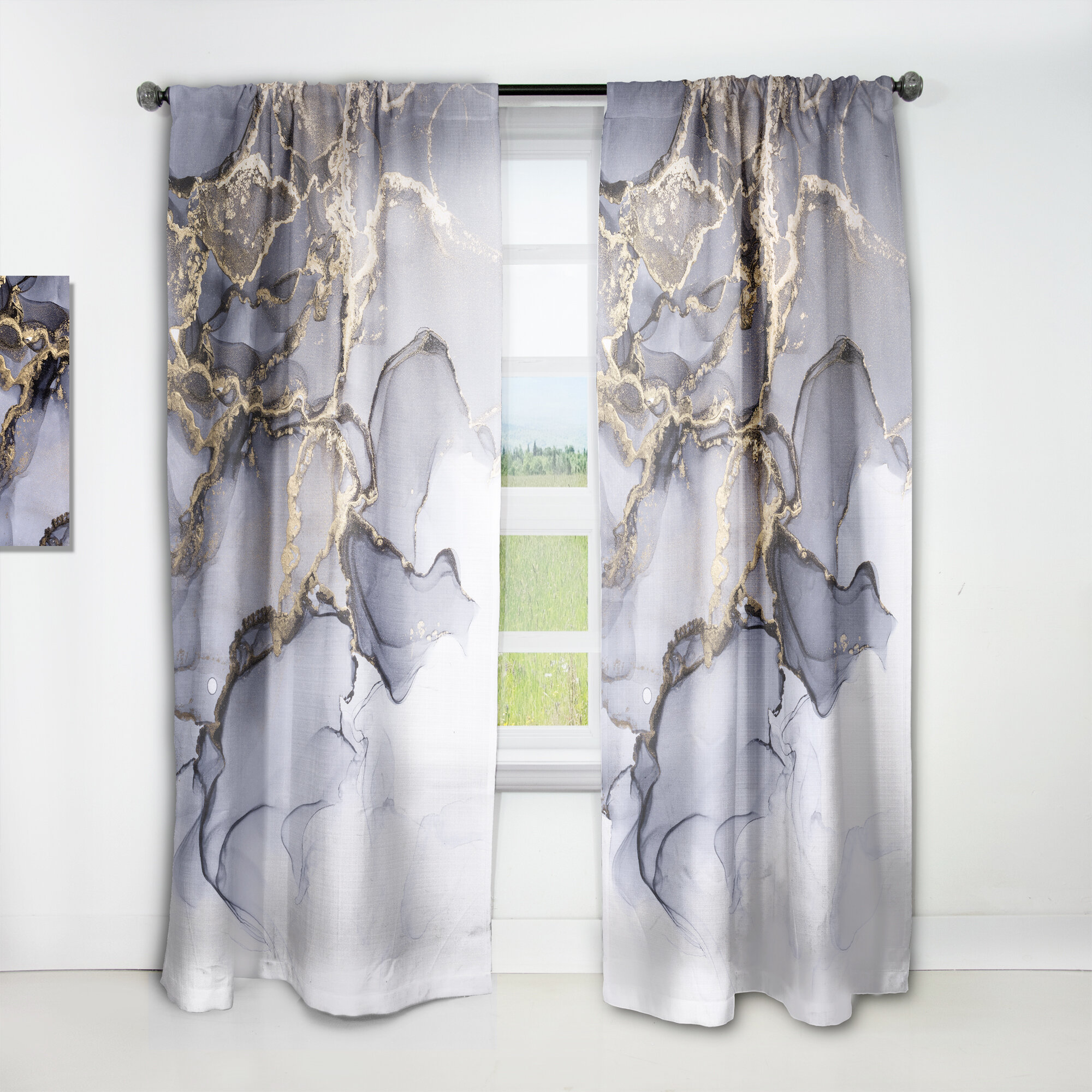 DesignArt Semi Sheer Single Curtain Panel Panel - Wayfair Canada