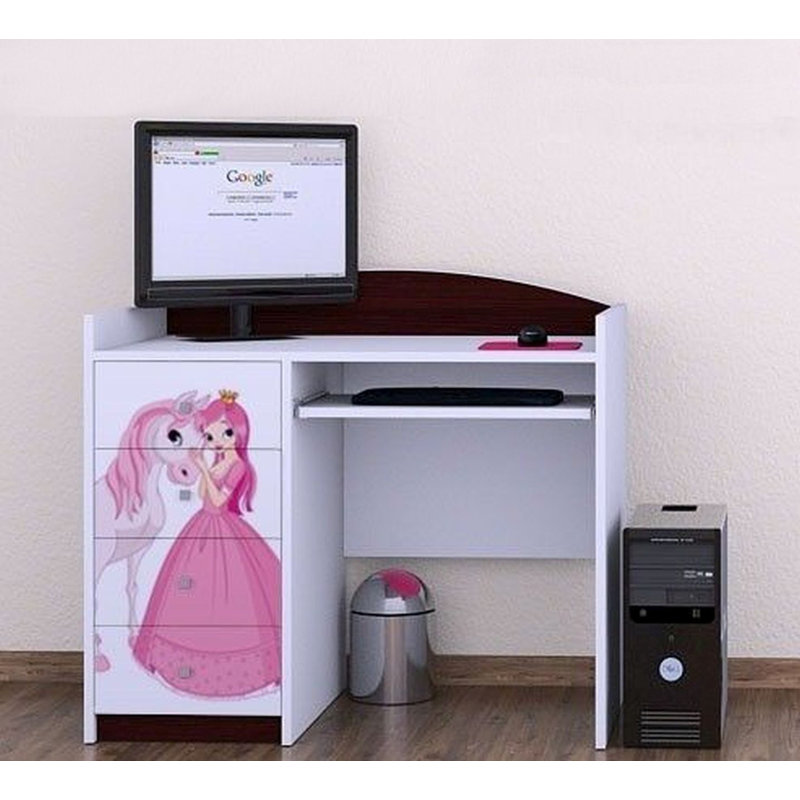 Lime 100cm Computer Desk, Dark Brown