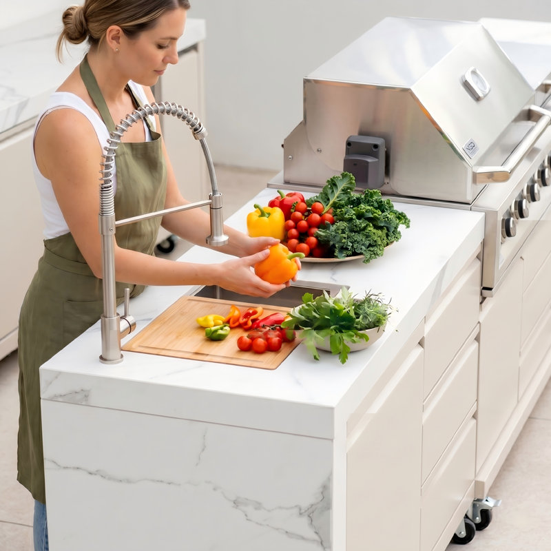 BroilChef®Yosemite Sintered Stone Countertop With S/S Outdoor Kitchen Island Modular Suite