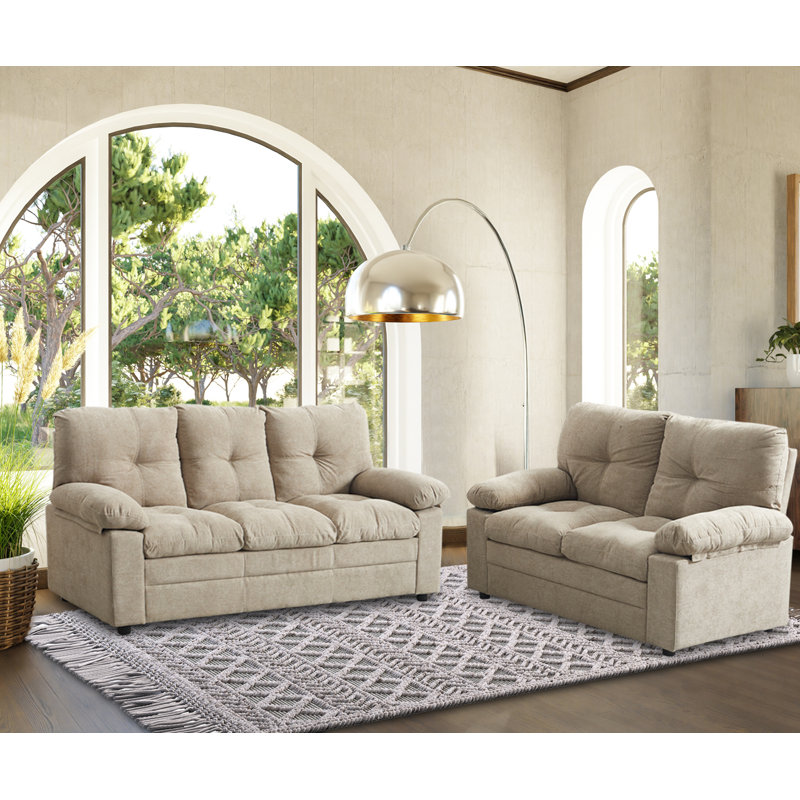 Muhannad 2 - Piece Living Room Set, Camel Cotton
