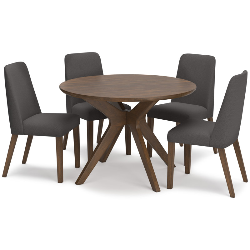 Table de salle à manger et 4 chaises Lyncott, Noir