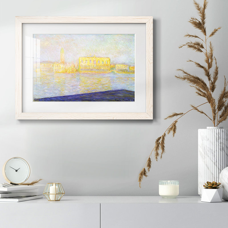 Monet, impression sur papier encadrée, H 28 po x l 42 po, Blanc