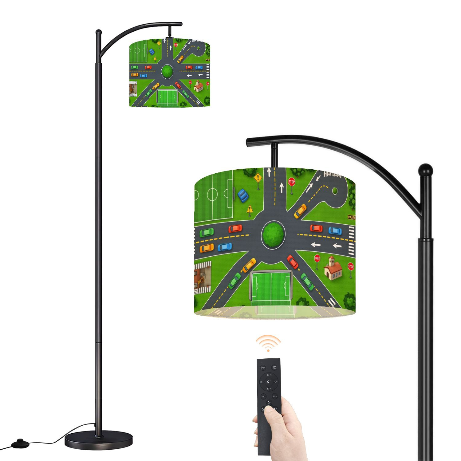 Roundabout Led Signs Latitude Run® Arc Floor Lamp Roundabout Traffic Intersection Colorful ...