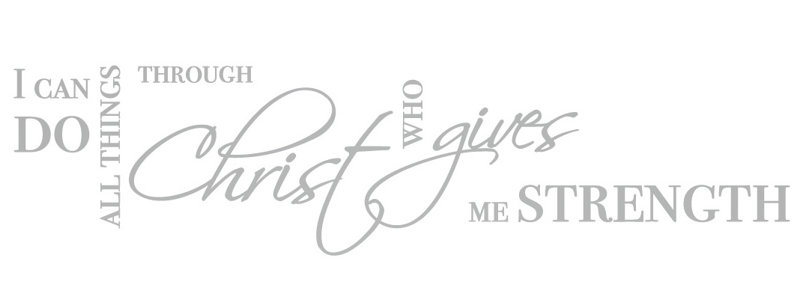 Décalcomanie murale "i can do all things" biblique quot, H 6 po x l 24 po x P 0,01 po, Argent