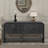 Elegant Woven Wood Console Table – Versatile Storage Solution with Solid Wood Veneer & Step Design-1701128822
