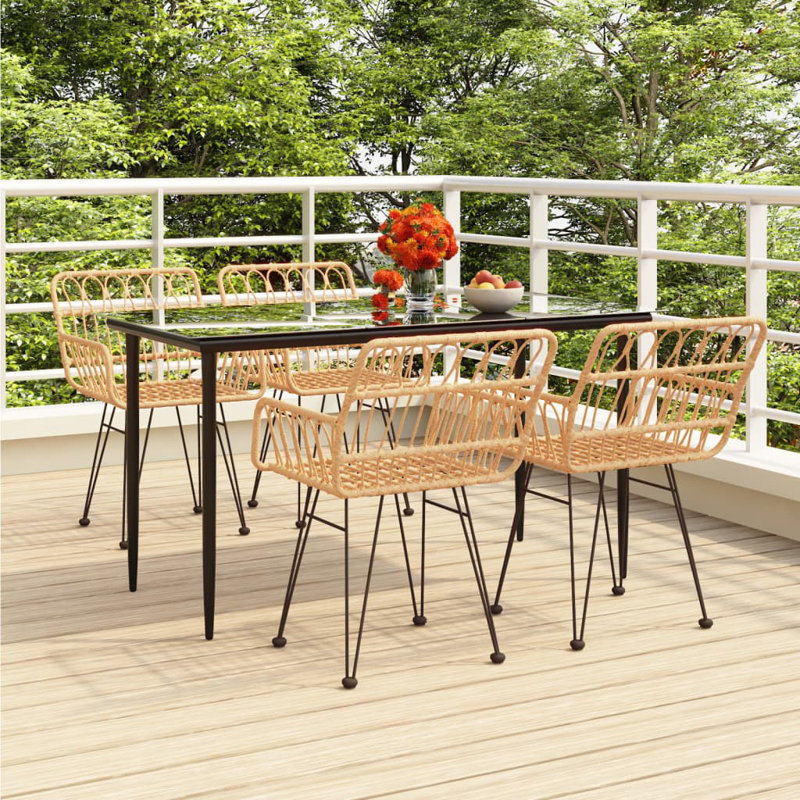 Ensemble repas d'extérieur Anayjah, Brun, L 55,1 po x l 27,6 po x H 29,1 po, 4
