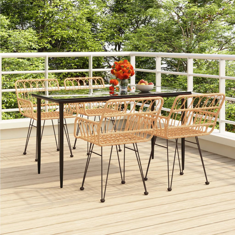 Ensemble repas d'extérieur Anayjah, Brun, L 55,1 po x l 27,6 po x H 29,1 po, 4