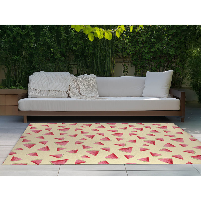 Tapis d'extérieur Summer Melon, Rectangle 4pi x 6 pi