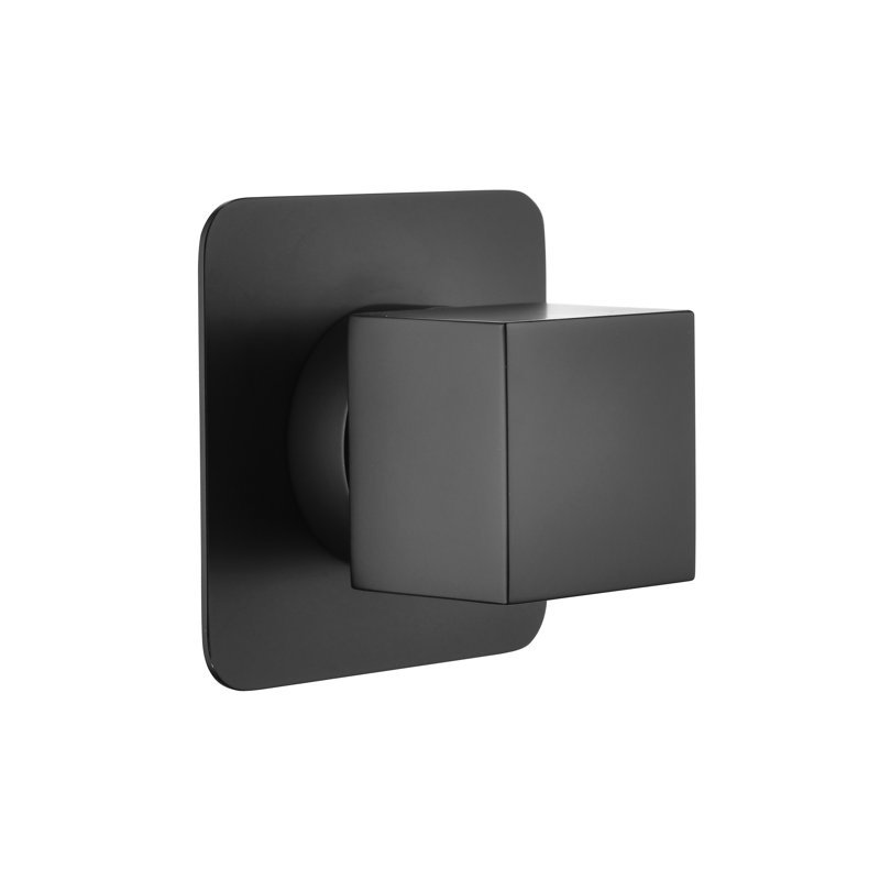Valve de contrôle de la douche principale - Poignée en laiton coulé de 3/4 po en métal de 3,59 po de largeur, 3 pièces, rouille noire mate