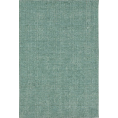 Tapis bleu en laine tissé à la main