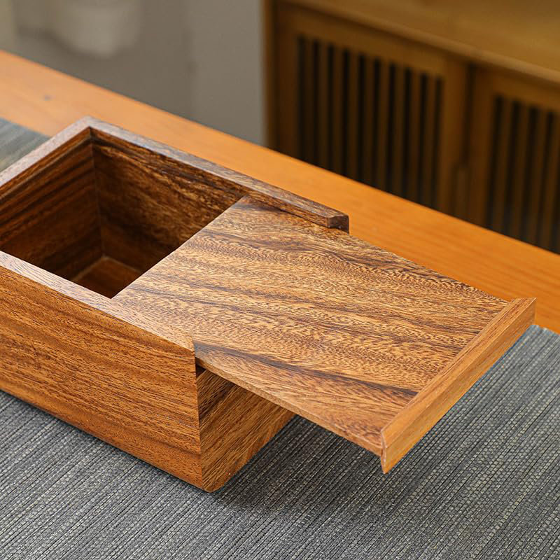 Couvercle de boîte à mouchoirs en bois, H 3,6 po x l 7,7 po x P 5,2 po
