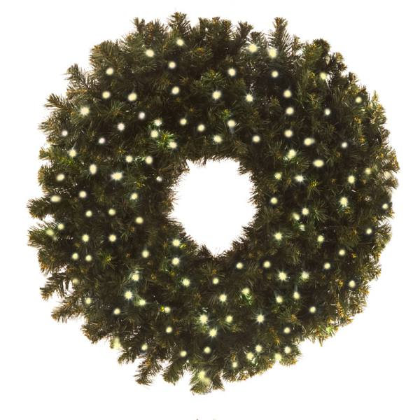 Couronne de 36 po avec lumières DEL concaves Sierra (blanc chaud), Warm White