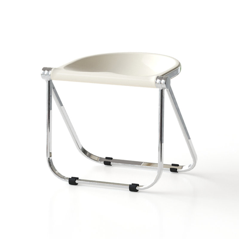 Chaise pliante en acrylique Creative - Design rétro transparent pour la maison, le bureau et l'extérieur, pliable empilable, matériau PC, couleurs vives, utilisations multiples comme changement de chaussures, habillage, salle à manger, antique