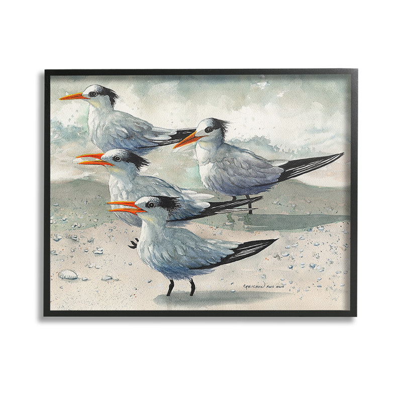 Oiseaux de plage chirpant, estampe numérique par Christine Reichow, H 11 po x l 14 po, Estampe numérique Farmhouse