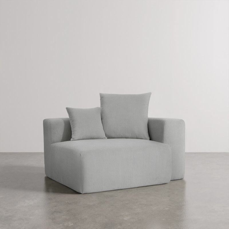 Upholstered Armchair, Light Grey