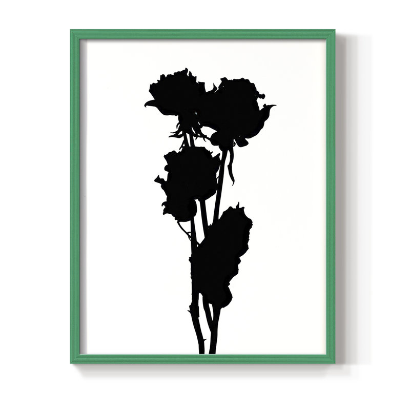 Pressed Memory III, reproduction encadrée - bois massif, H 21 po x l 17 po, Vert