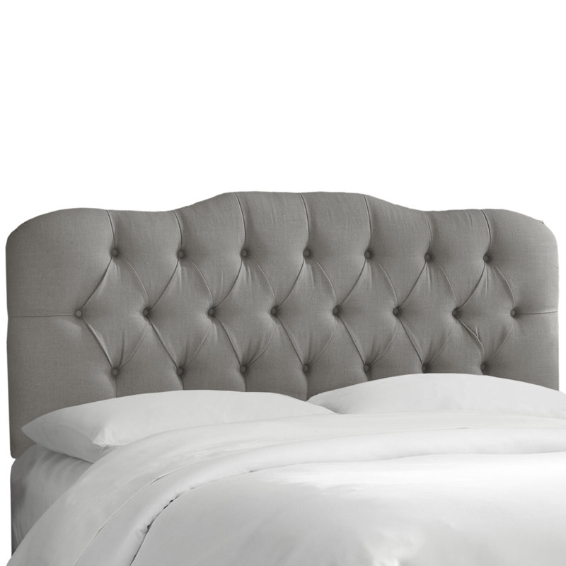 Tête de lit tapissier Rodan, Très grand, Lin classique gris