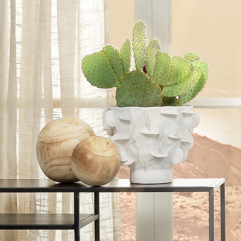 White Textured Ceramic Decorative Table Bowl
