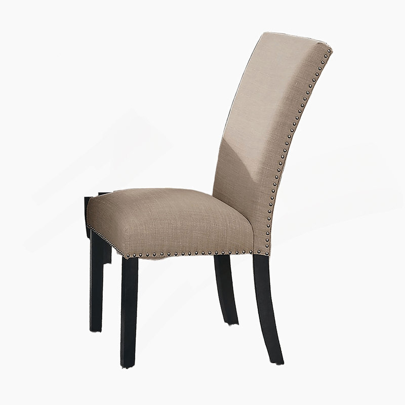 Ensemble de table de salle à manger, table avec 6 chaises d'appoint rembourrées pour la salle à manger, Beige