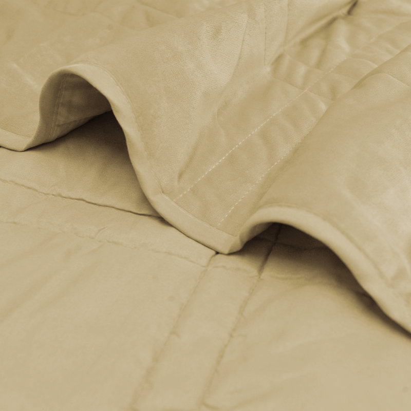 Polyester Plaid Quilt with Pillow Shams Included, Taupe