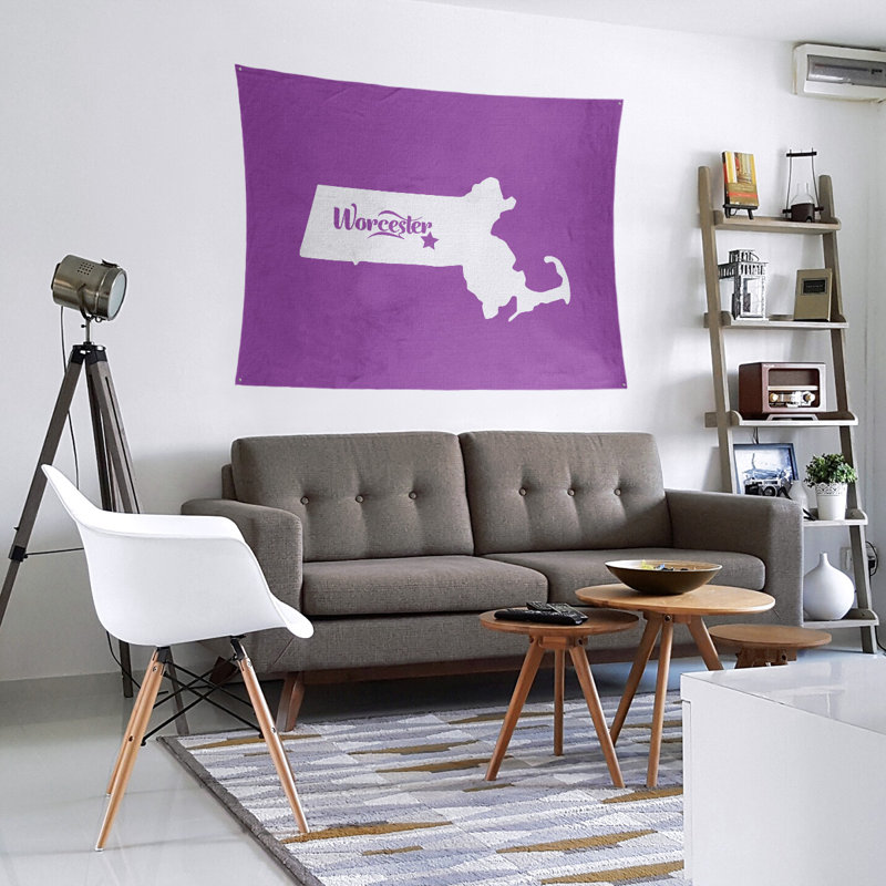 Tapisserie murale Worcester, Massachusetts, H 88 po x l 104 po, Violet