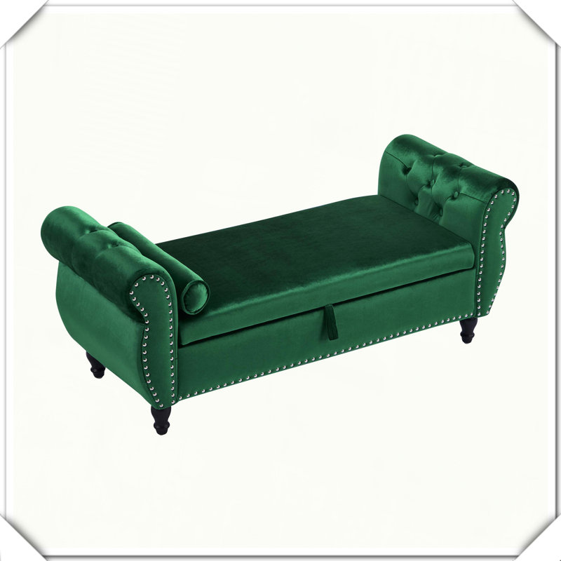 Velvet Rectangular Storage Ottoman Bench Multifunctional Comfortable Practical Stylish