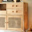 Buffet Mid-Century moderne en bois massif Burlywood