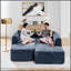 Canapé d'angle Cloud de 290 cm avec méridienne en L, canapé modulable avec pouf amovible, revêtement en tissu pour le salon et la chambre, aucun assemblage requis