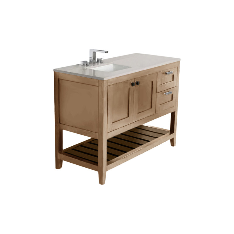 Stile 35.5'' W Single Bathroom Vanity Base, Weathered Oak