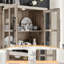 Buffet en bois de ferme l 63 po Pfarr avec portes en verre et tablettes réglables, gris-414355245