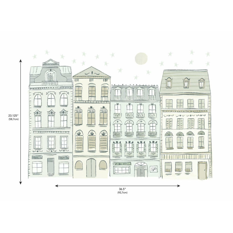Décalcomanie murale illustrée «Townhouse»