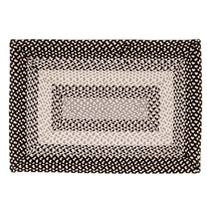 Tapis noir et blanc Waterbury Farmhouse, Rectangle 2 pi x 3 pi